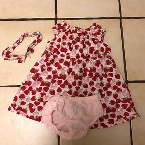 Strawberry dress w/strawberry sweater